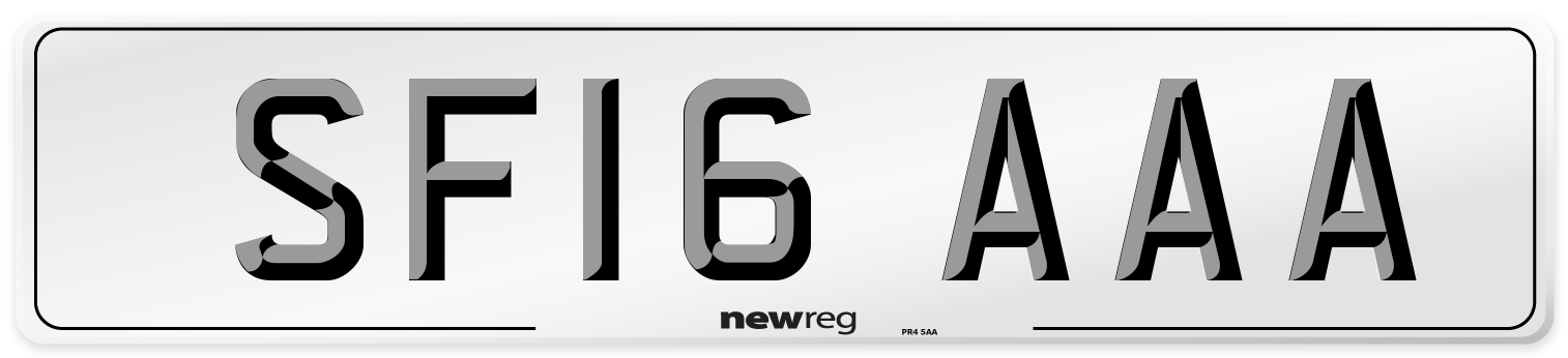 SF16 AAA Number Plate from New Reg